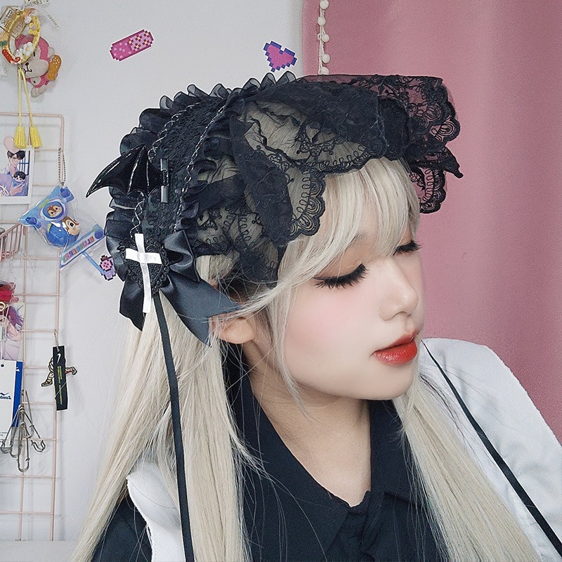 Embroidery Gothic - تأثيري أنيمي القوطية لوليتا خادمة الدانتيل