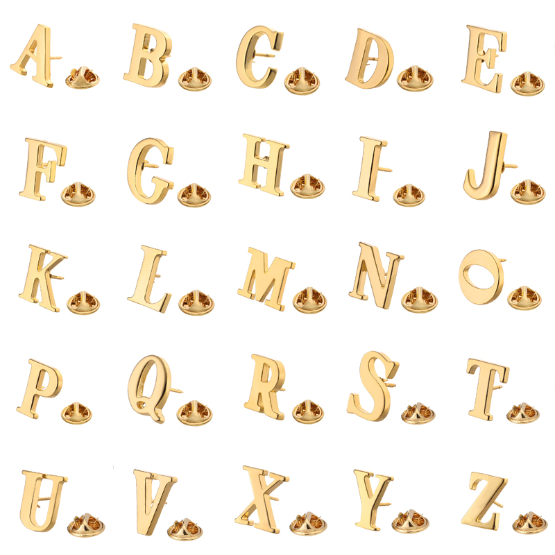 Embroidery Initials - دبابيس كلاسيكية للرجال والنساء على شكل