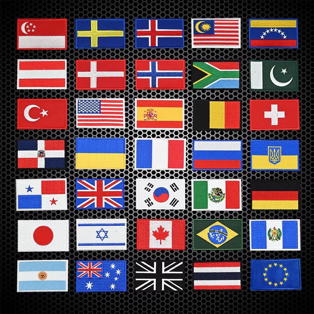Embroidery Australia - رقعة علم مطرزة للولايات المتحدة والمملكة