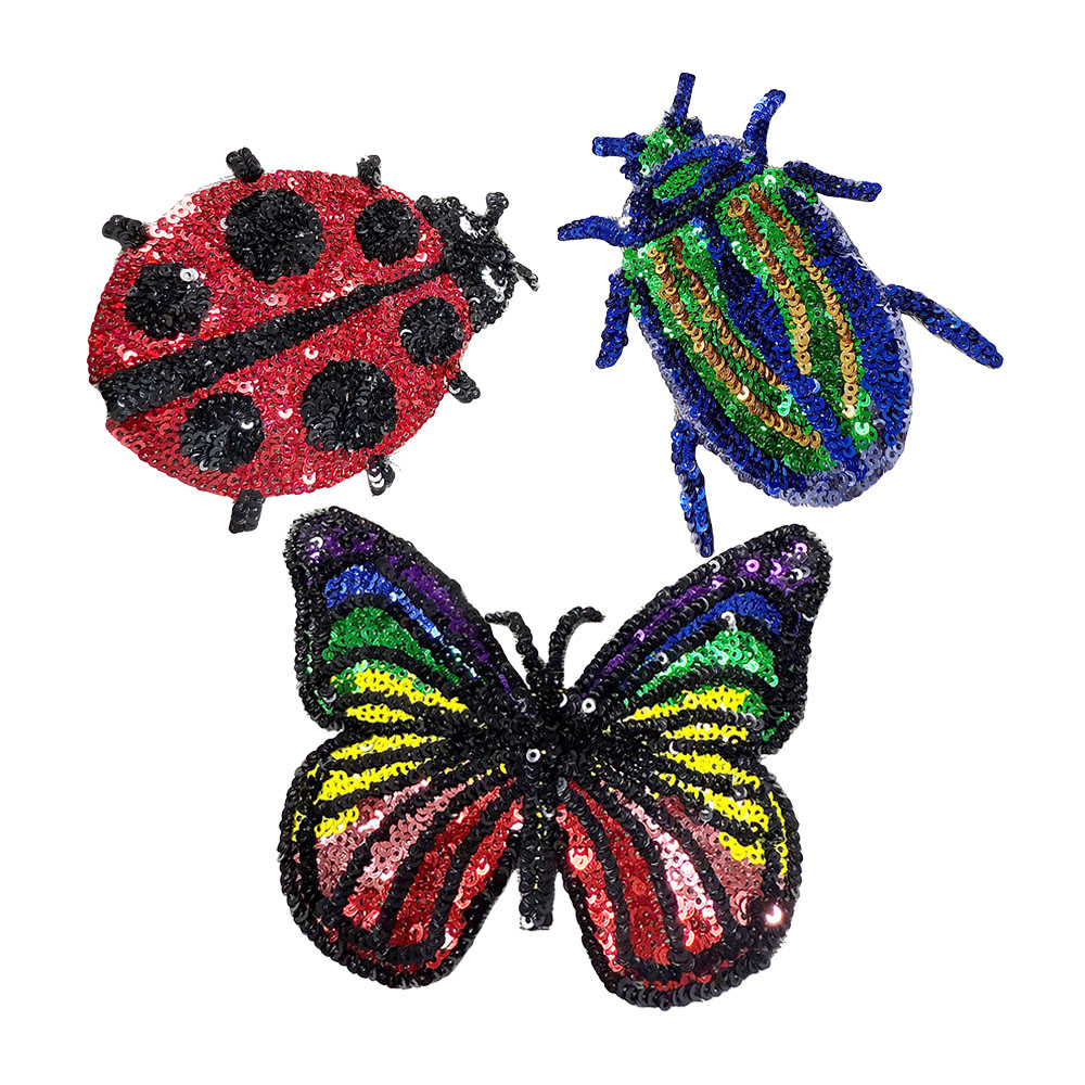 Embroidery Lady Bug - قطعة واحدة من رقعة التطريز بالترتر