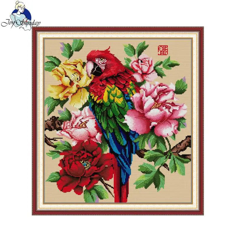 Embroidery Meaning - الفرح الأحد جميلة الببغاء نمط طباعة