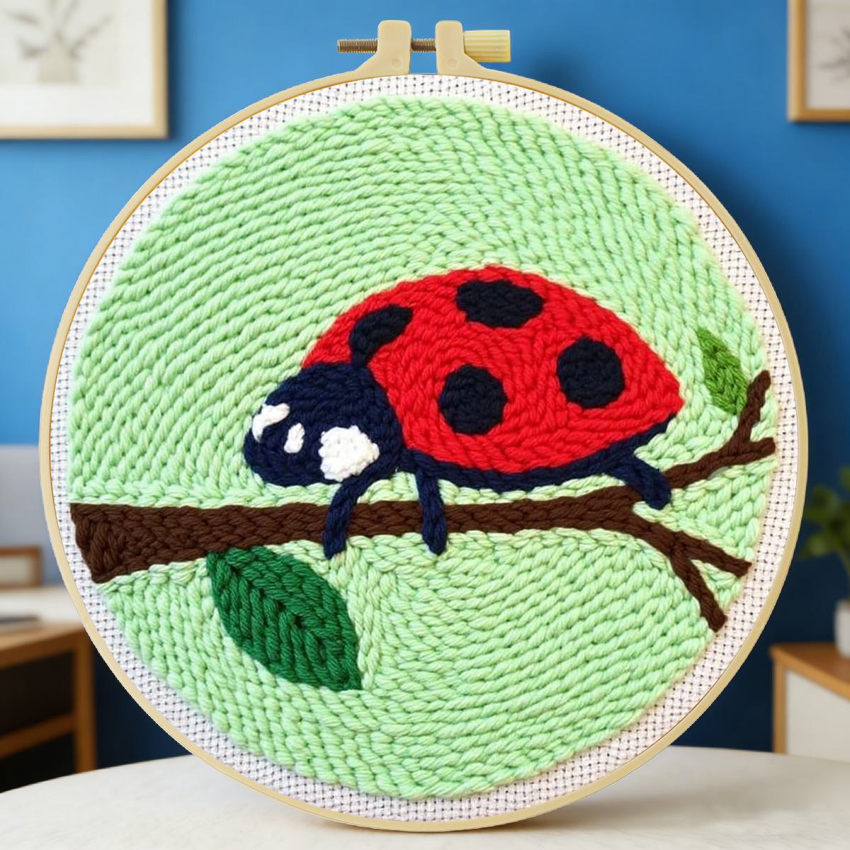 Embroidery Lady Bug - طقم تطريز بالإبرة المثقوبة على شكل