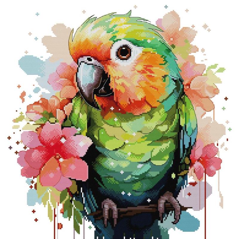 Embroidery Meaning - أنماط الطيور الببغاء عبر الابره عدة