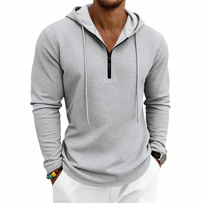 هودي رجالي منسوج بنمط الوافل ب - مراجعة Embroidery Zip Up Hoodie وسعره