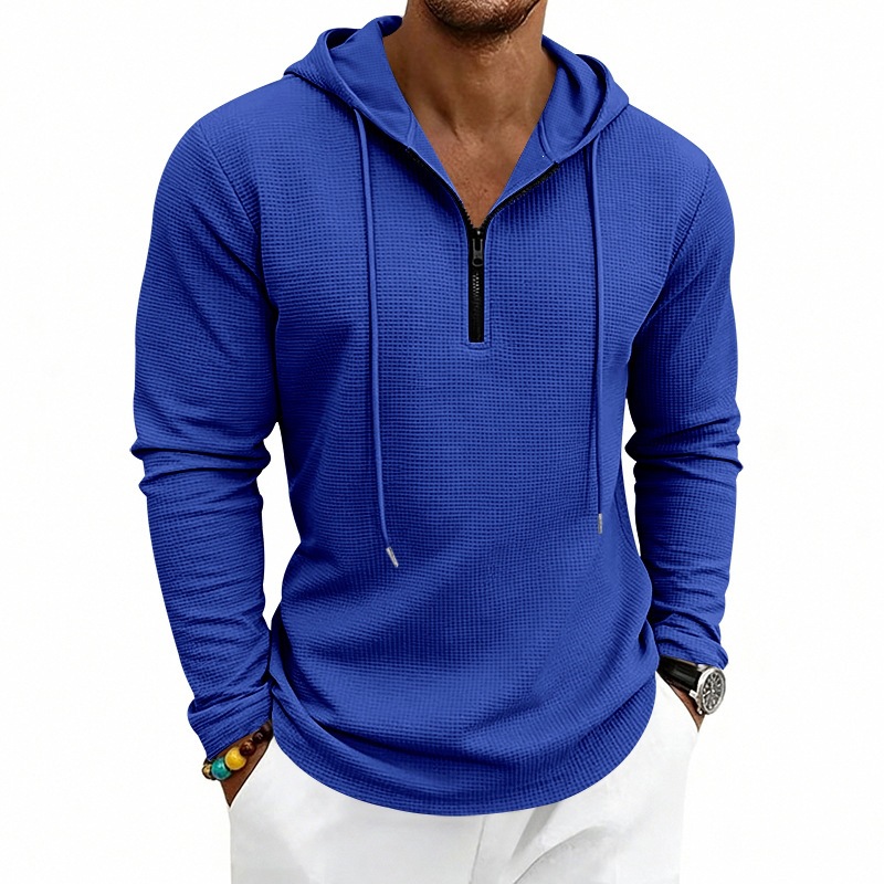 هودي رجالي منسوج بنمط الوافل ب - مراجعة Embroidery Zip Up Hoodie وسعره