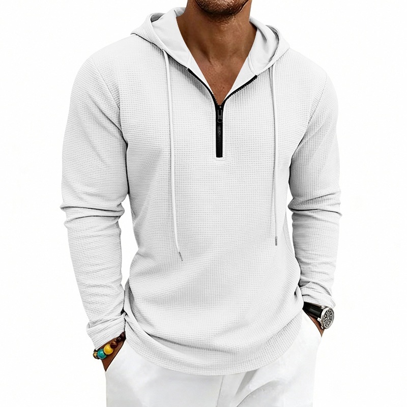 هودي رجالي منسوج بنمط الوافل ب - مراجعة Embroidery Zip Up Hoodie وسعره