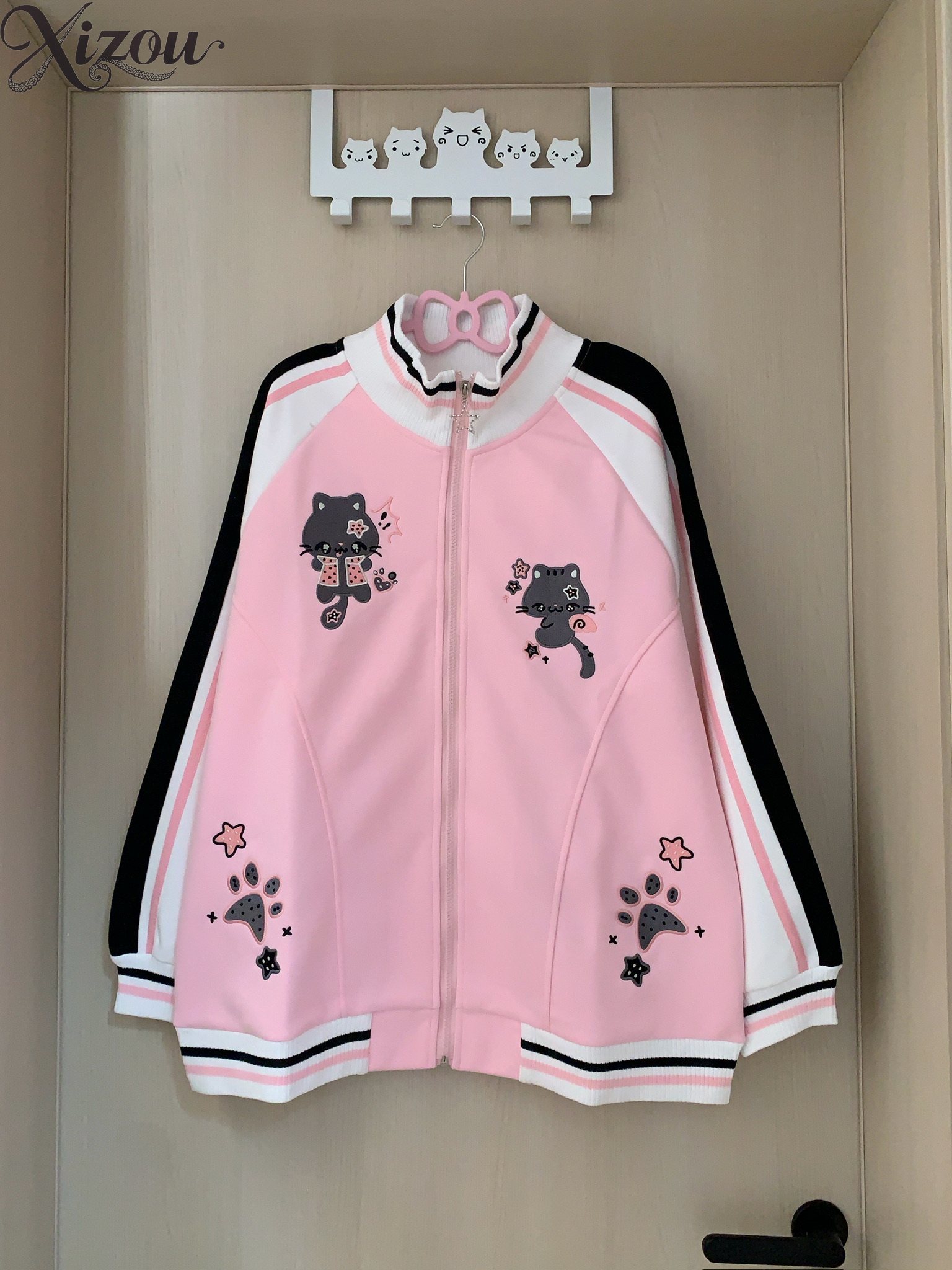 هودي بتصميم قطة لطيفة من هاراج - مراجعة Embroidery Zip Up Hoodie وسعره