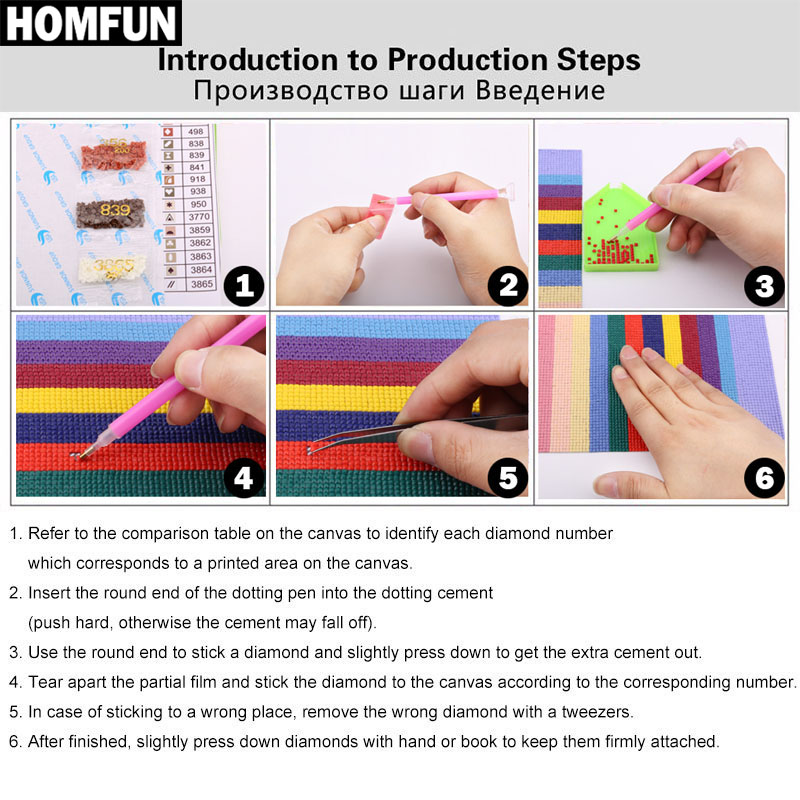 HOMFUN الماس التطريز 