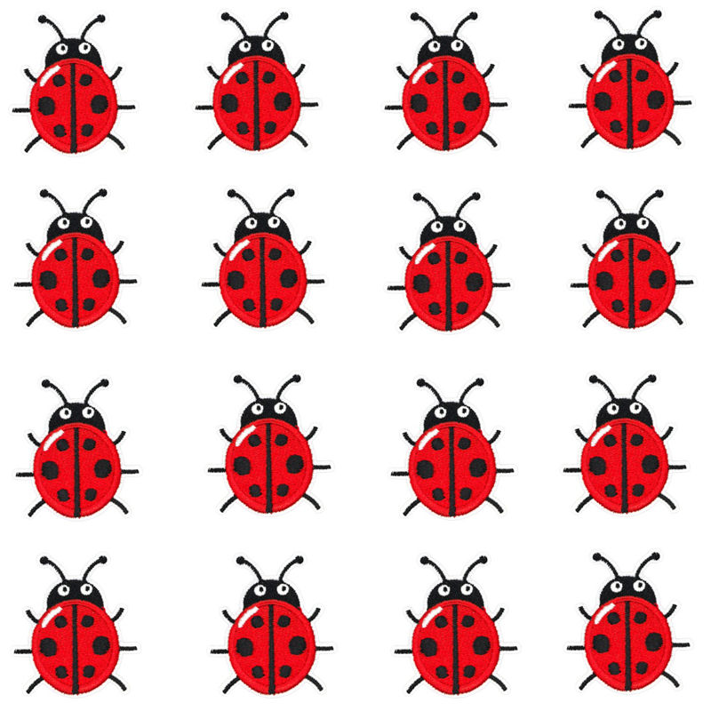 16 قطعة/دفعة، رقعة خنفساء حمرا - مراجعة Embroidery Lady Bug وسعره