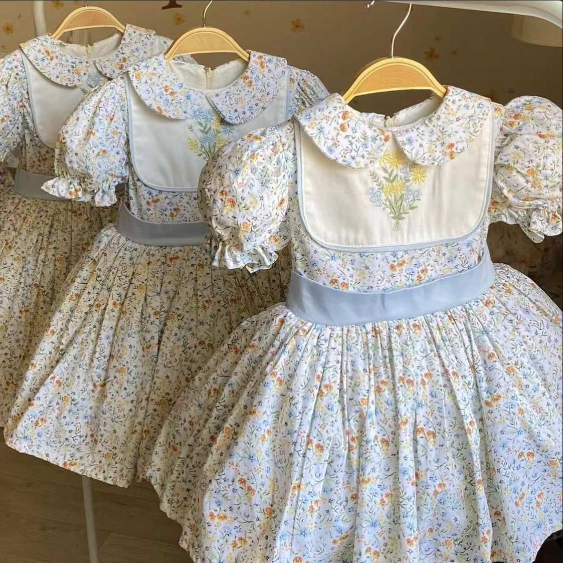 0-12Y طفلة الصيف زهرة التطريز  - مراجعة Embroidery Yellow Flower وسعره