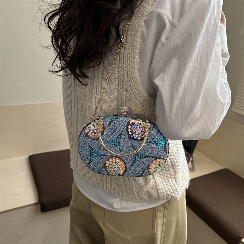 حقيبة يد صغيرة مطرزة بالترتر ع - مراجعة Embroidery Yellow Flower وسعره
