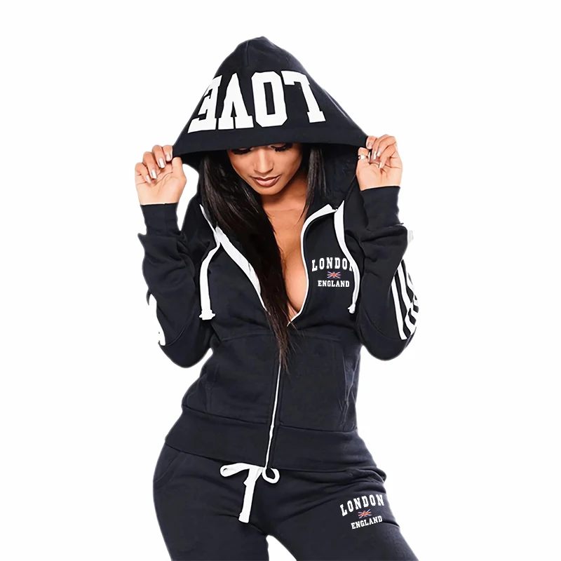 بدلة رياضية نسائية كاجوال يومي - مراجعة Embroidery Zip Up Hoodie وسعره