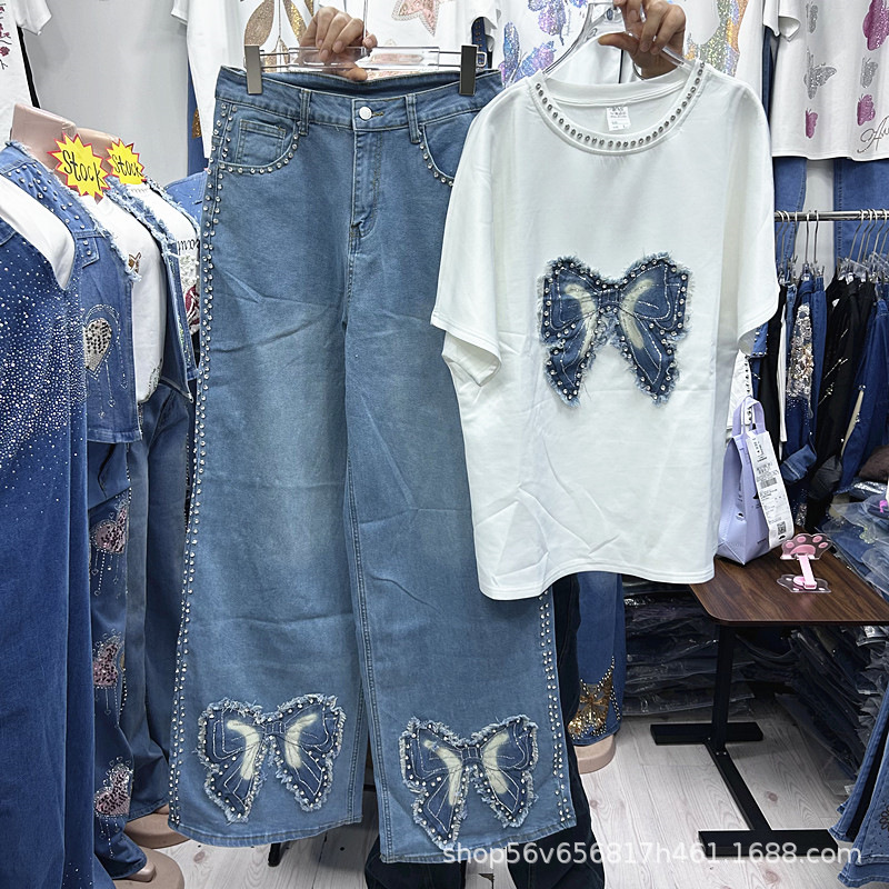 جديد الربيع الصيف فضفاض المرأة - مراجعة Embroidery Jeans وسعره