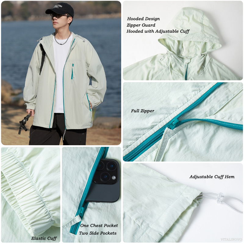 VITALINOVO للجنسين في الهواء ا - مراجعة Embroidery Zip Up Hoodie وسعره