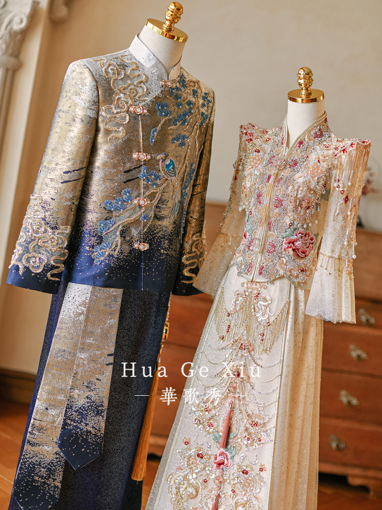 زي زفاف تقليدي شرقي للزوجين، ط - مراجعة Embroidery Set وسعره