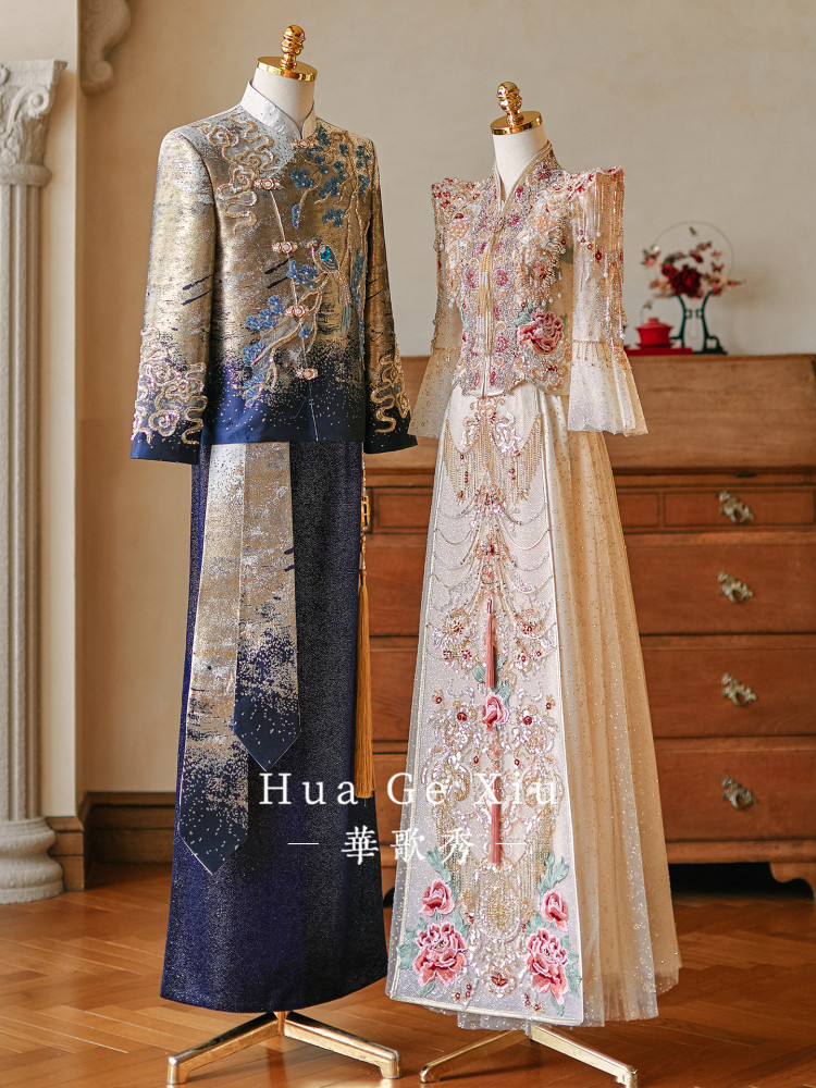 زي زفاف تقليدي شرقي للزوجين، ط - مراجعة Embroidery Set وسعره