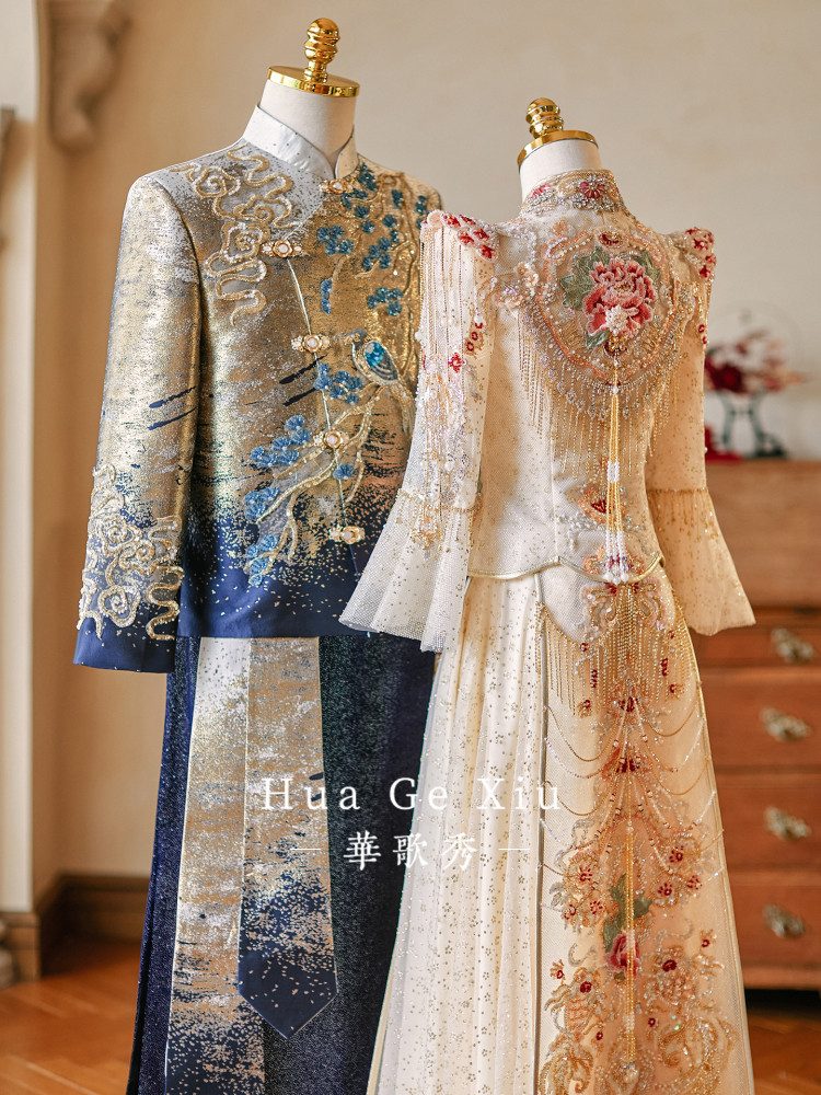 زي زفاف تقليدي شرقي للزوجين، ط - مراجعة Embroidery Set وسعره