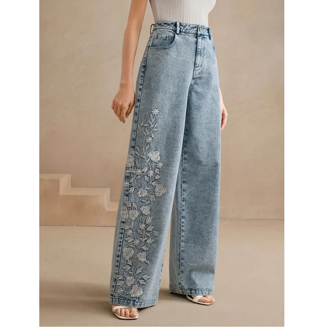 Y2k السراويل الجديدة 2025 الات - مراجعة Embroidery Jeans وسعره