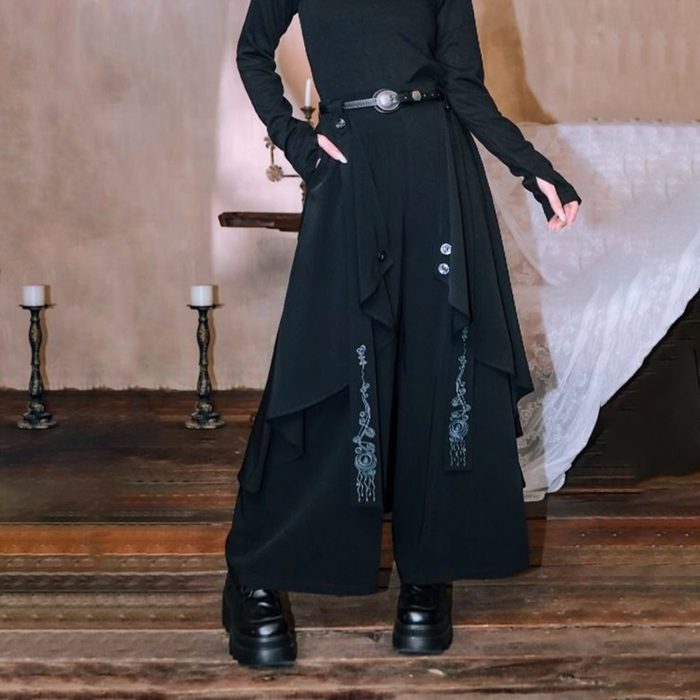 سروال تنورة غير منتظم بطبقات ش - مراجعة Embroidery Gothic وسعره