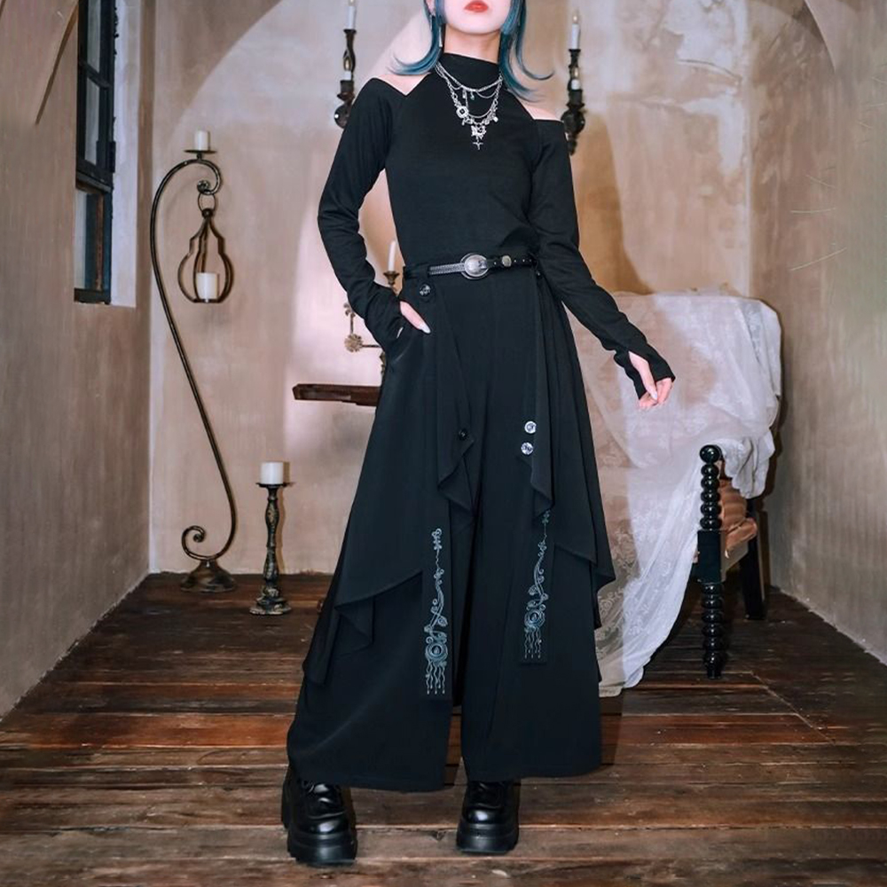 سروال تنورة غير منتظم بطبقات ش - مراجعة Embroidery Gothic وسعره