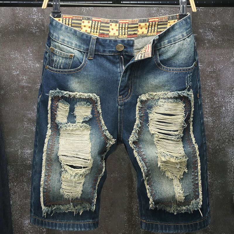 شورت جينز رجالي جديد بتصميم أو - مراجعة Embroidery Jeans وسعره