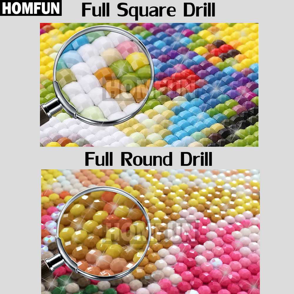 HOMFUN كامل الماس التطريز 