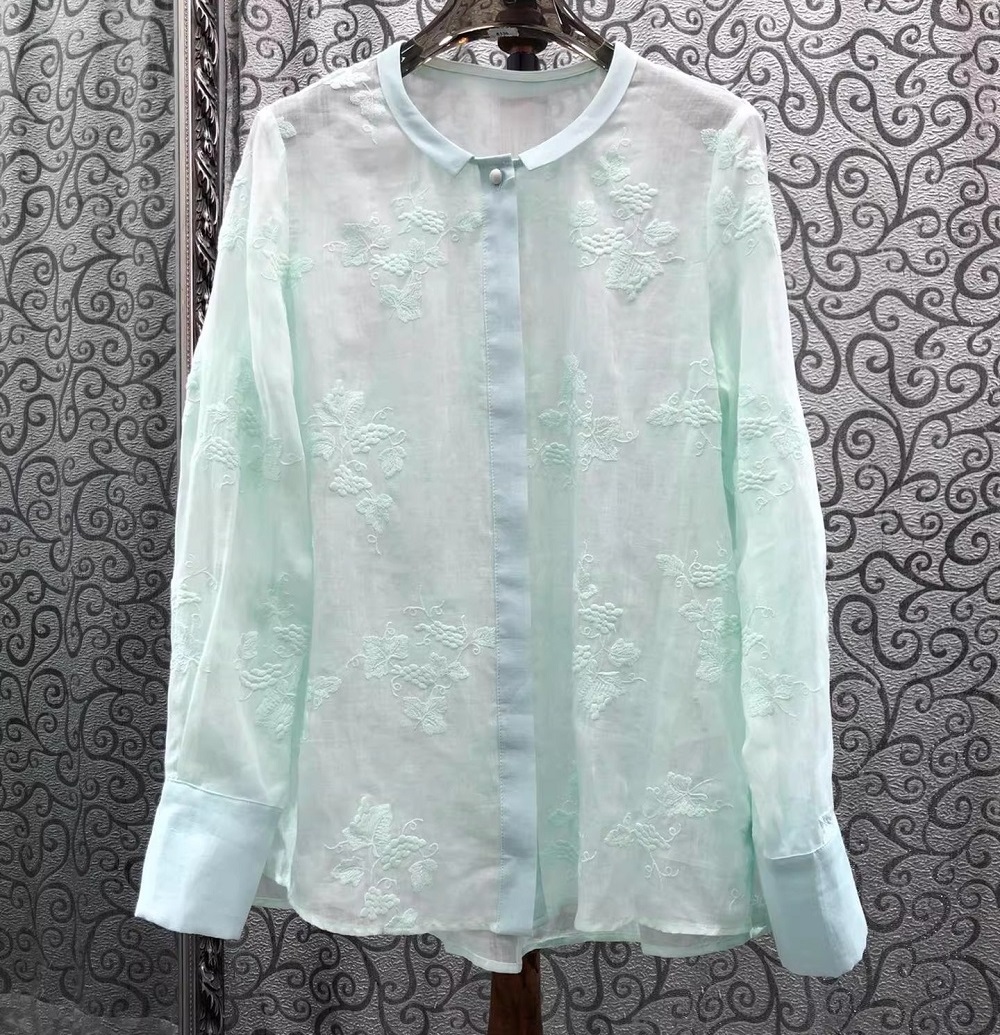 بلوزات نسائية عالية الجودة بتص - مراجعة Embroidery Yellow Flower وسعره